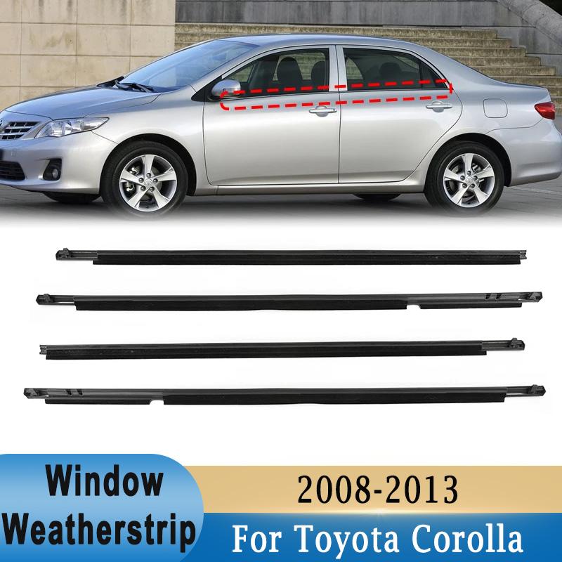Для Toyota Corolla 2008-2013 Уплотнитель окон 4 шт. Передний задний резиновая накладка уплотнительная лента уплотнительные полосы 7573012300 7571002210