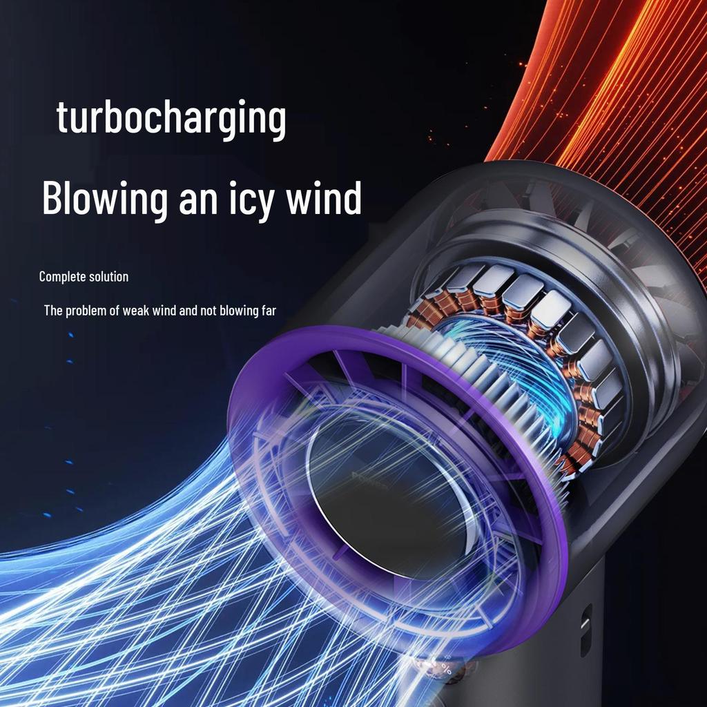 Portable High-Speed Mini Fan with Digital Display - Long-Lasting, Foldable, and Cooling