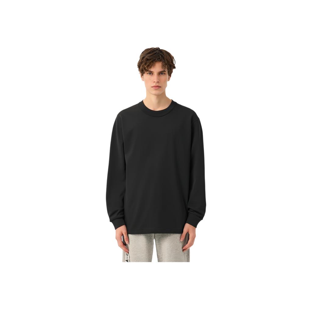 Uniqlo Серия U SS24 Однотонная базовая футболка с длинным рукавом Мужские топы Черный 465193-09