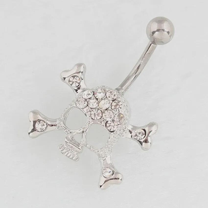 Кольцо для пупка в виде черепа: Нержавеющая сталь, гипоаллергенные, модные украшения для тела