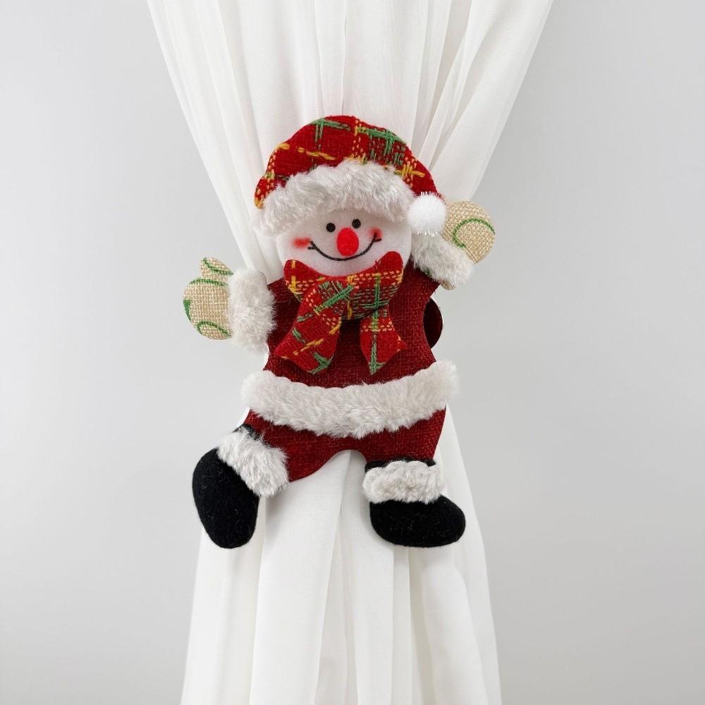 2pcs/set Felt Snowman Curtain Holder Cartoon Doll Window Curtain Fastener Living Room