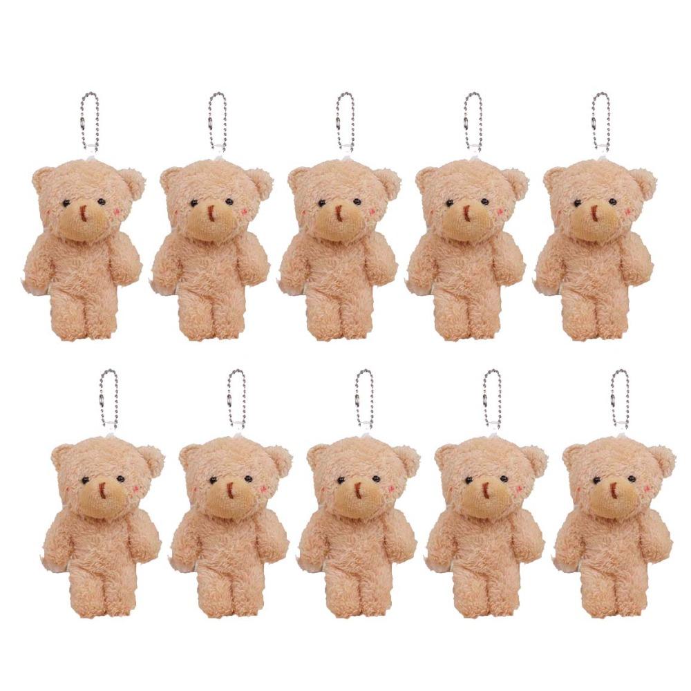 10Pcs Stuffed White Bear Plush Keychain Cartoon Animal Bear Plush Dolls Little Bear Plush Toy  Kids