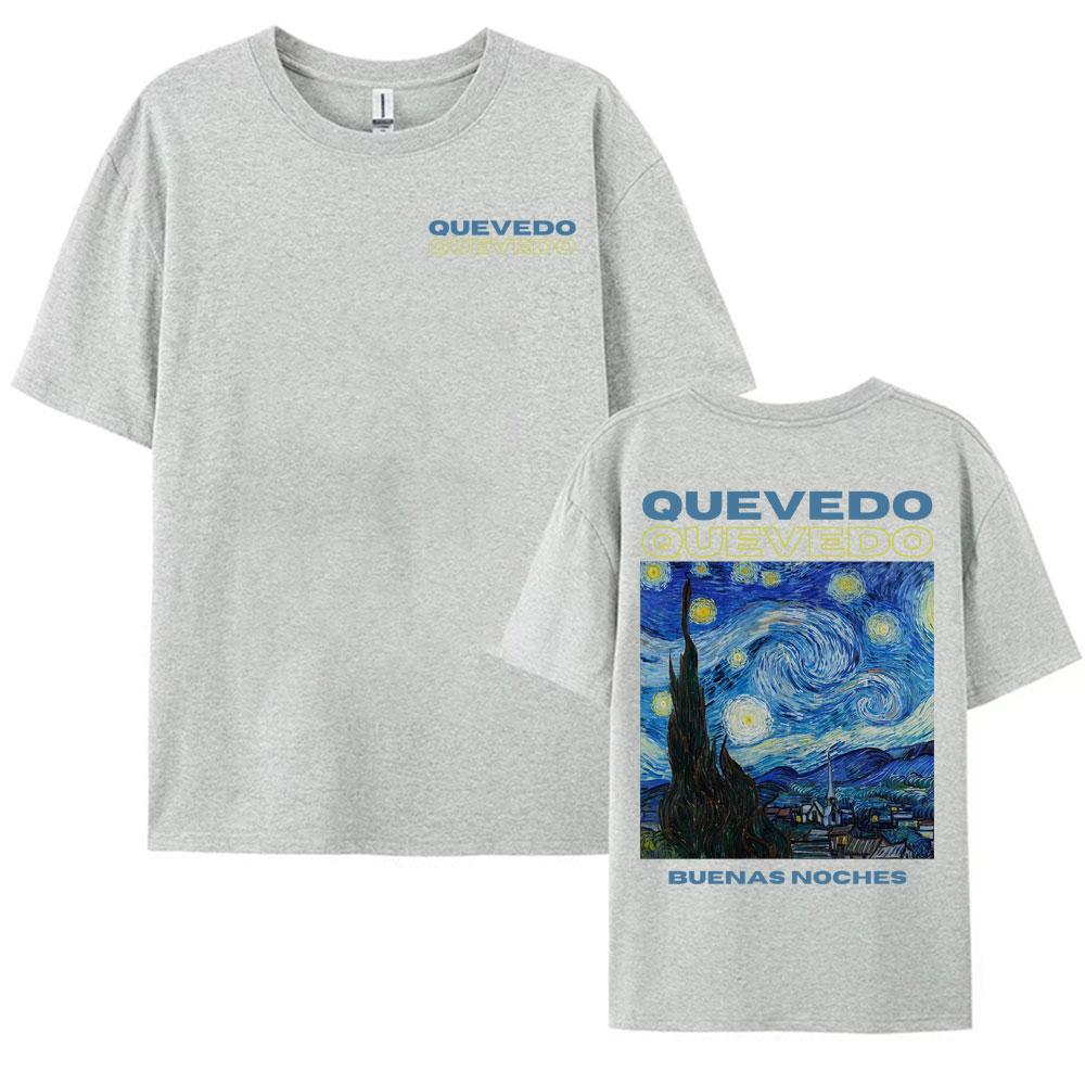 Rapper Quevedo Buenas Noches Album Graphic New Tshirts Vintage Hip Hop High Street T Shirts Unisex Women Summer Oversized T Shirt