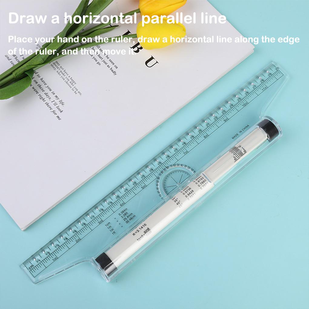 Прокатная параллельная линейка, универсальный многофункциональный легкий чертежный измерительный прозрачный вращающийся транспортир