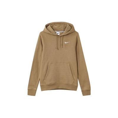 Nike Мужская толстовка с капюшоном Nsw Swoosh на флисовой подкладке с однотонным принтом и логотипом, коричневая 916271-258