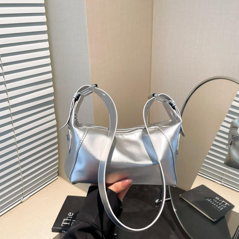 Solid Simple Color Women Casual Pu Leather Shoulder Bag For Daily And Commuting