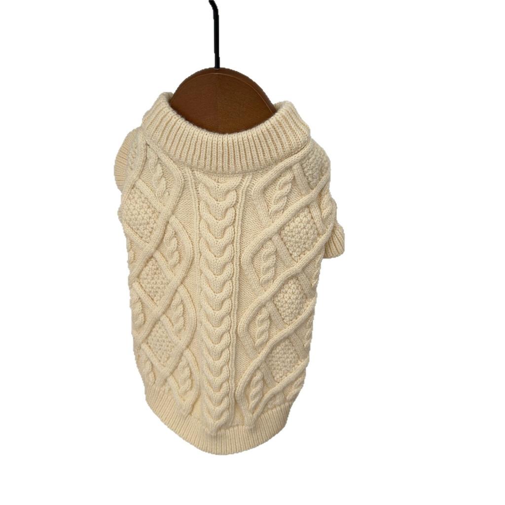 Pet Autumn and Winter Diamond Fried Dough Twists Sweater Knitting Gentle Dog Sleeveless Sweater Puppy Clothes for Small Dogs