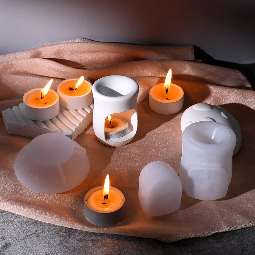 Silicone Mold for Crafting Decorative Candle Stand Tealight Holder House Ornament Mold Hollow Mushroom Plaster Mold