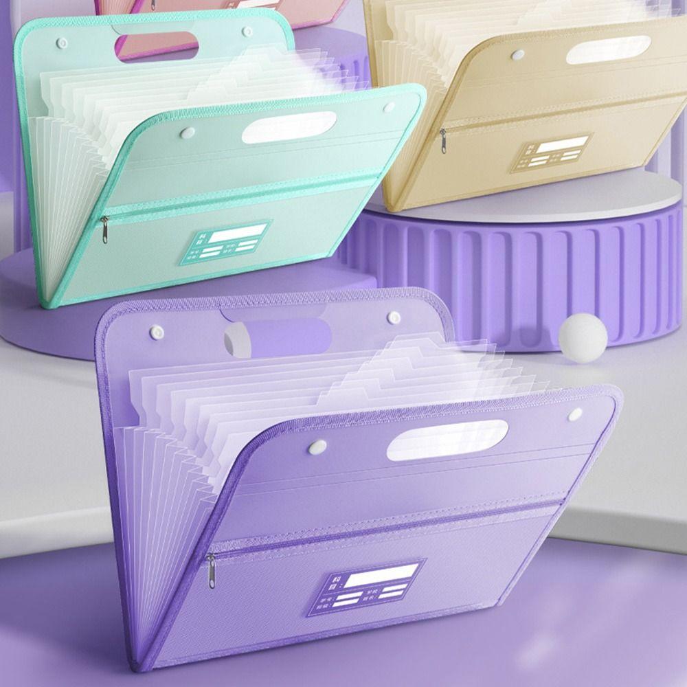 Pockets Portfolio Waterproof File Organizer Test Paper Storage Folder Document Bag A4 File Folder