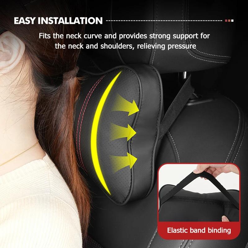 KDXF2 Car Seat Headrest Lumbar Support Spine Protect Neck Rest Cushion For Citroen C4 C3 C5 C1 C2 C6 VTS C4L DS3 DS4 DS5 Grand