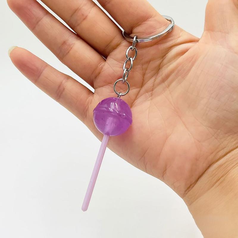 1 шт., брелок с имитацией леденца, прозрачные светящиеся аксессуары из смолы, украшения для сумки для конфет, креативные подарки, пятно