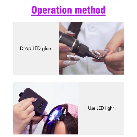 1 Set Hair Extension Tool Kit with 405nm LED UV Light Hair Extension Machine Professional Home Salon Barber Hair Extension Remover Tools