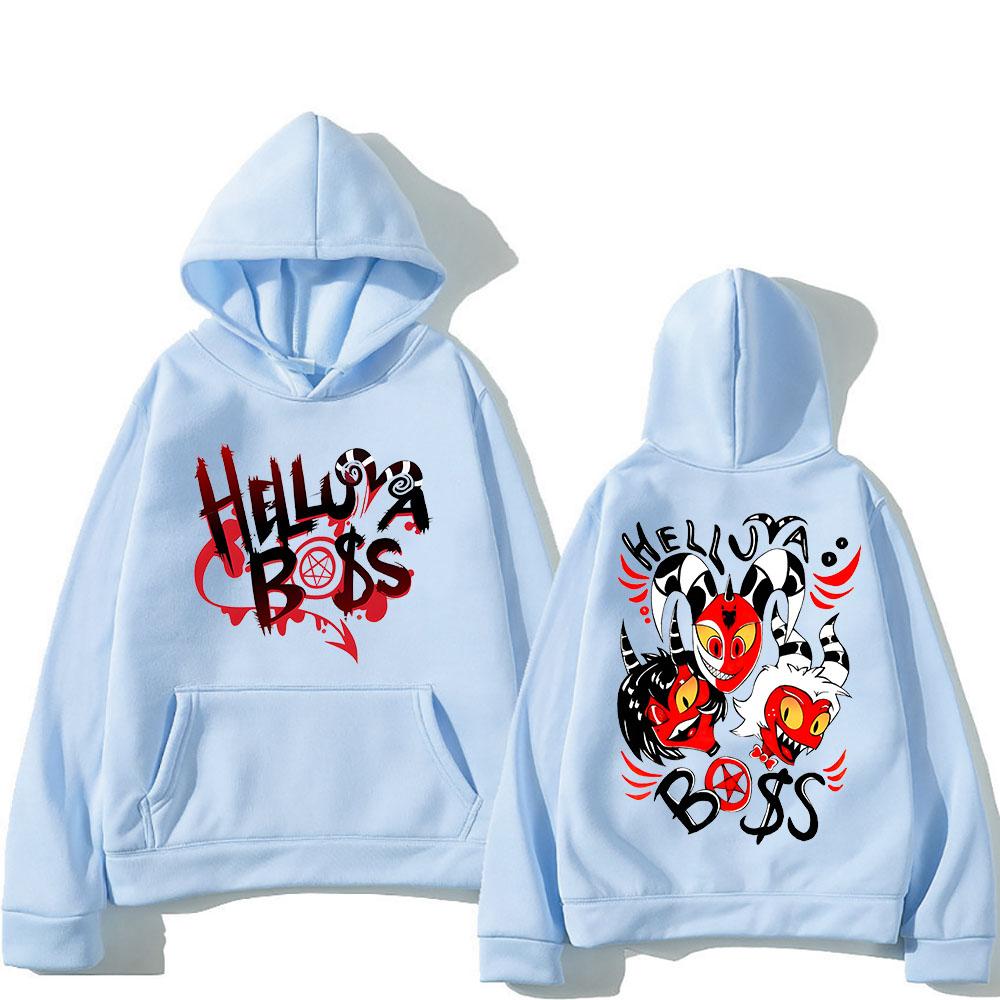 Helluva Boss Hooded Anime Print Cartoon Удобные толстовки с длинными рукавами Harajuku Kawaii Clothes Sudaderas Cute Fleece Hoody