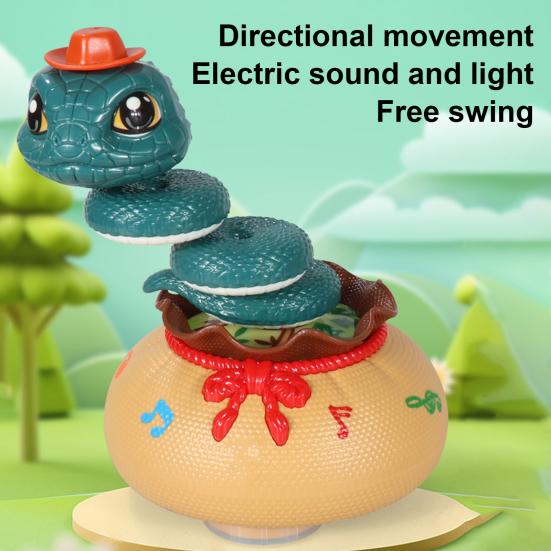 Electric Twisting Snake Toy with Lights Music Auto Obstacle Avoidance USB Rechargeable Toddlers Boys Girls Educational Cloth Bag Snake Car Toy