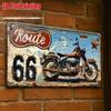 Винтажная металлическая табличка 'Route Motorcycle' Алюминиевая настенная art D Flat Ретро Декор для Гаража Бара Лофта Автозаправочной Станции