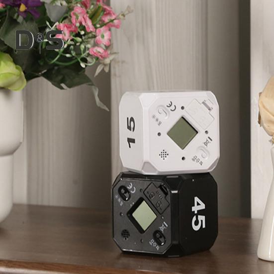 Вращающийся кубический таймер 5-15-25-45 минут со светодиодным дисплеем, ползунковый переключатель, Pomodoro, портативный кубический таймер с вибрацией и беззвучным сигналом для работы, учебы, кухни