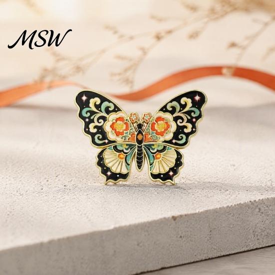 Elegant Clothing Accessory Chinese Style Paper Kite Brooch, Enamel Butterfly Goldfish Swallow Inspired Pin Badge, Decorative for Scarves and