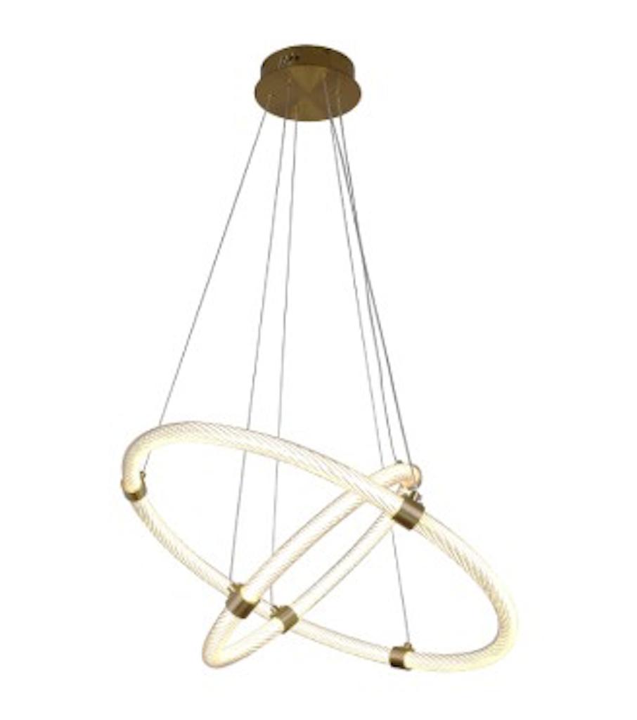 Sonic double - chandelier 60cm - double ring LED white gold