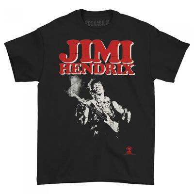 Jimi Hendrix Хлопковая футболка унисекс для взрослых с блочным логотипом