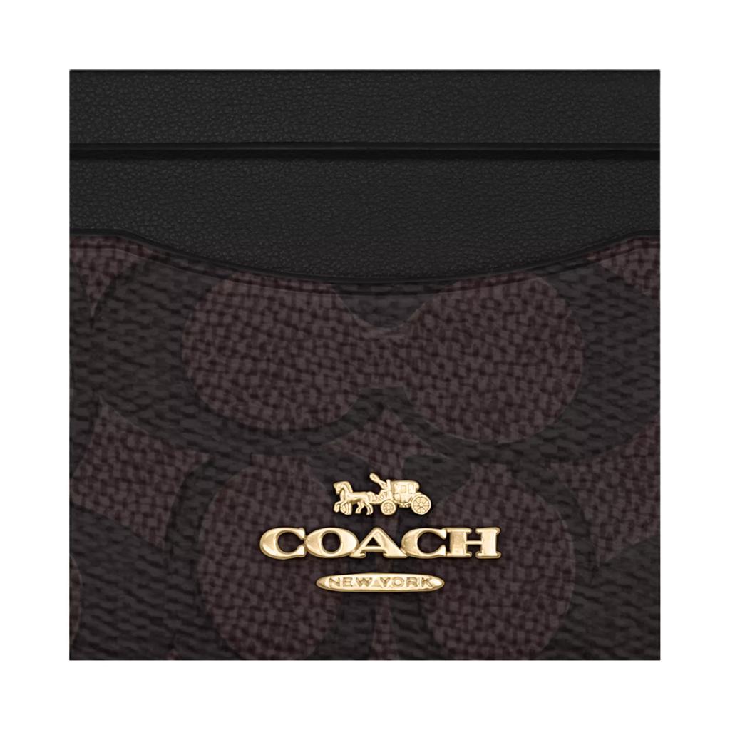Coach 10 Логотипов Бренда Многослотовый Держатель для Карт из Покрытого Холста Женский Держатель для Карт Черный CZ286-IMXAQ