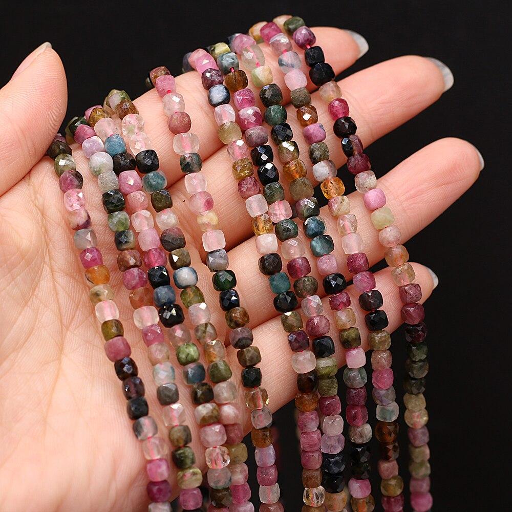 Бусины из натурального камня, граненые квадратные изолированные бусины, розовый кварц/малахит для DIY, ожерелье, браслет, серьги, ювелирные аксессуары