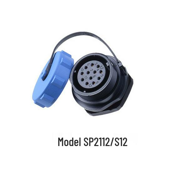 WEIPU SP21 Waterproof Aviation Plug, 2-12 Pin Male Connector with Rear Nut Socket