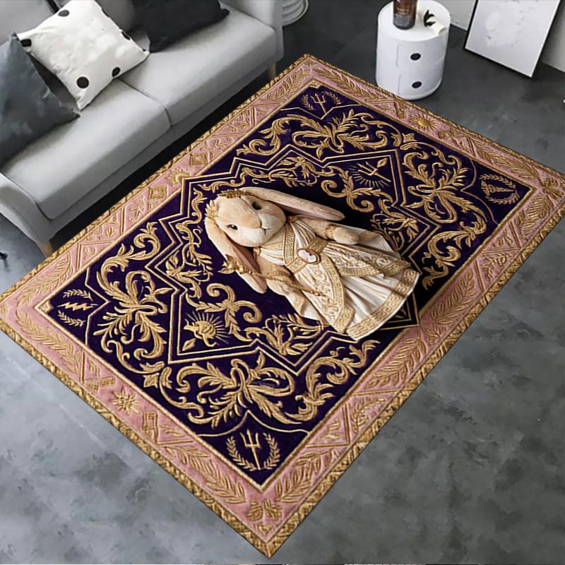 2025 Новый Милый Ковер-Коврик с Кроликом для Гостиной, Спальни, Дома, Декор Дивана, Детский Нескользящий Коврик для Пола08