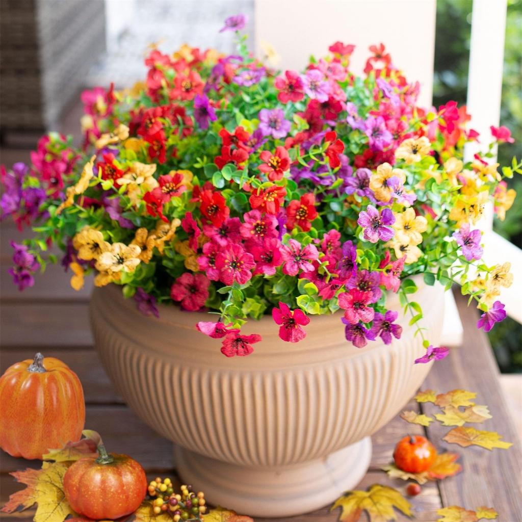 Artificial Fake Flower Plant Outdoor Spring Decoration, Bouquets Of Imitation Plastic Plant Decoration Outdoor Non-fading Bouquet Decoration