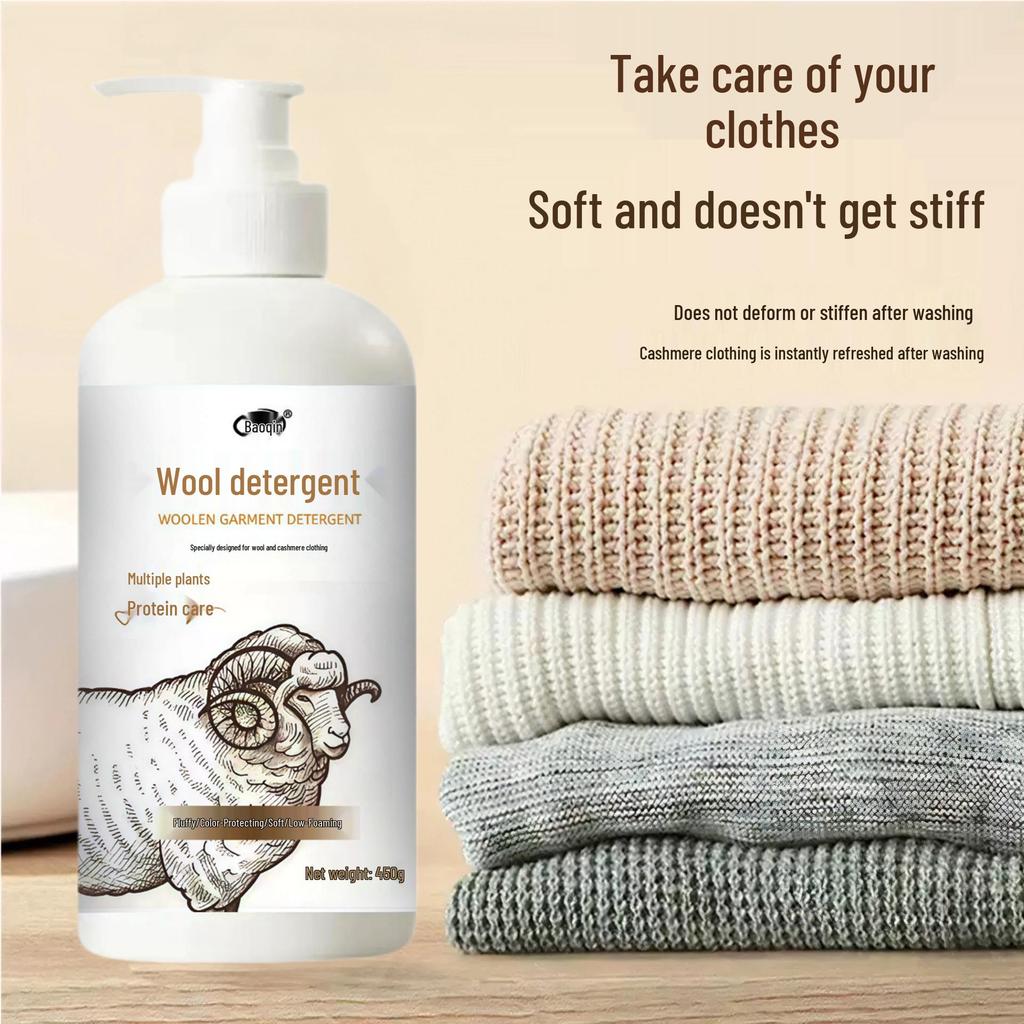 Средство для стирки шерсти: Антистатическая смягчающая жидкость для пальто и кашемира; Стойкий аромат, Защита от усадки, Сохраняет пушистость свитеров
