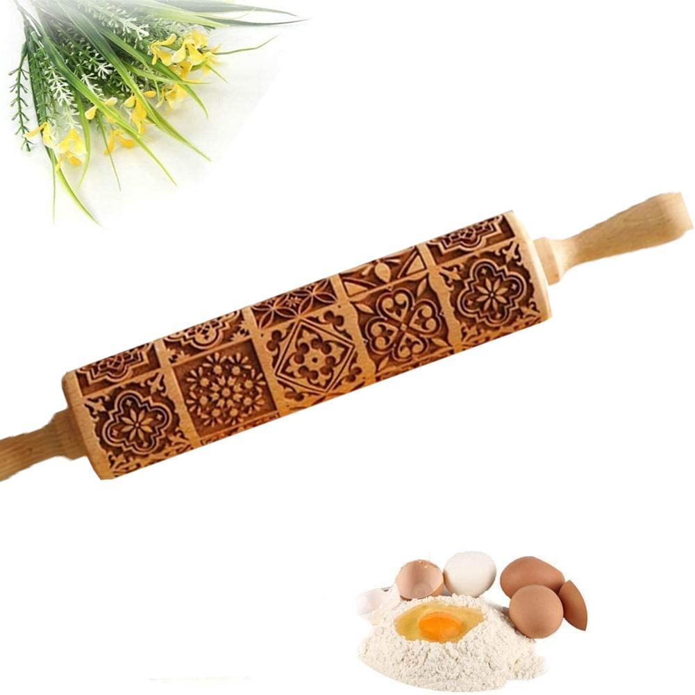 Engraving Rolling Pin, Rolling Pin for Dough with a Pattern