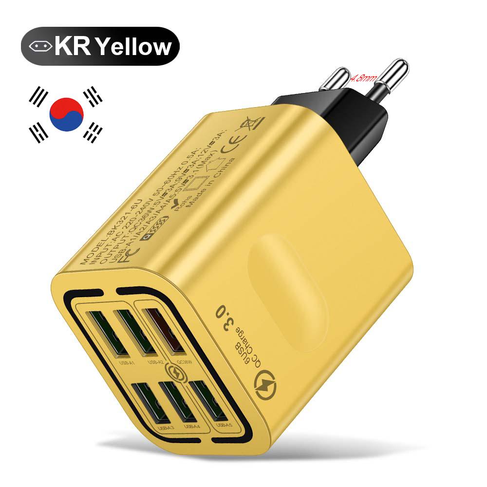 6 портов USB Быстрая зарядка Настенный адаптер Сверхбыстрая зарядка Для iPhone Samsung Xiaomi Oppo