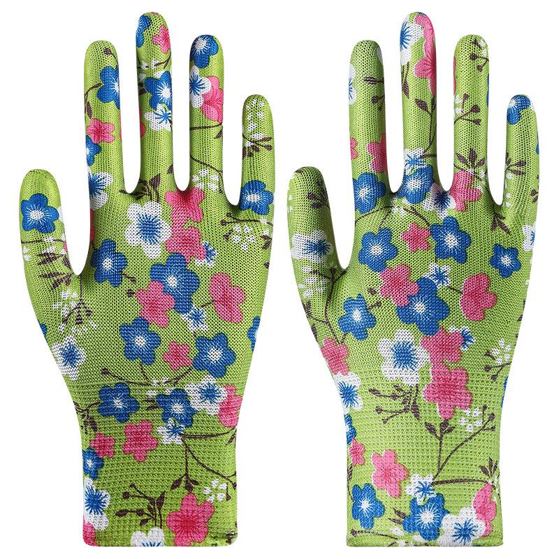 Lightweight Breathable Nylon Gardening Gloves - Wear-Resistant, Multi-Color Patterns
