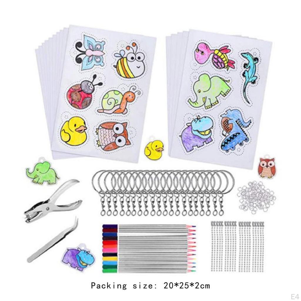 Shrink Film Papers Decor Paper Crafts for Keychains Necklace Birthday