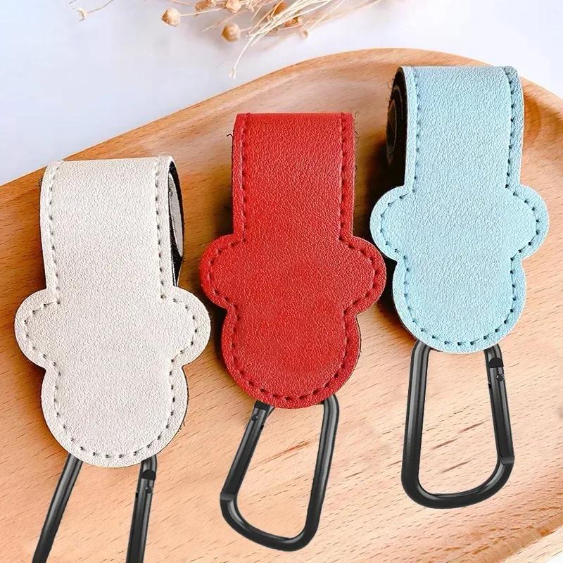 1/2/3pcs Cartoon Leather Baby Bag Stroller Hook Rotatable Cart Organizer Pram Hook Pram Rotate 360 Degree Stroller Accessories