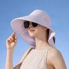 Женская широкополая солнцезащитная шляпа, сворачиваемая, с защитой от ультрафиолета, с клапаном на шее, с UPF 50+, рыболовная шляпа с отверстием для хвоста для походов на пляж