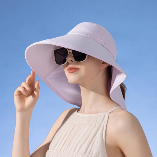 Женская широкополая солнцезащитная шляпа, сворачиваемая, с защитой от ультрафиолета, с клапаном на шее, с UPF 50+, рыболовная шляпа с отверстием для хвоста для походов на пляж