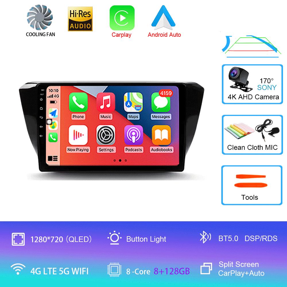 Автомагнитола Android 14 Carplay Auto Для Skoda Superb 3 2015 - 2019 WIFI+4G GPS Мультимедиа 2 DIN Стерео Головное устройство BT Плеер Видео