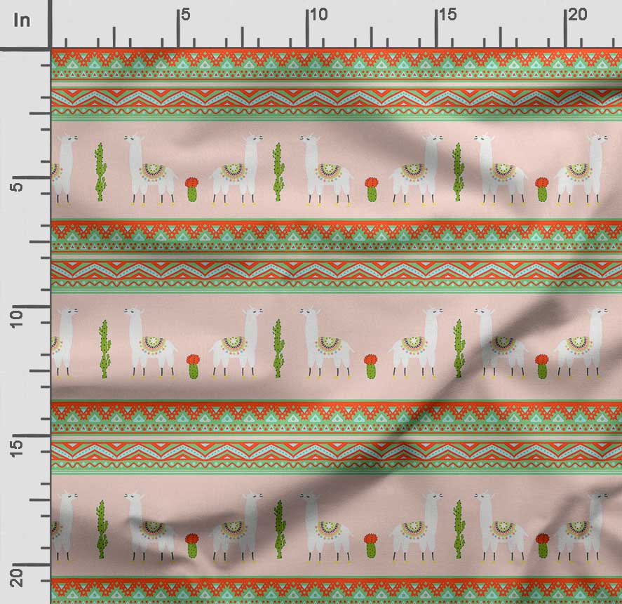 Soimoi Llama Alpaca Print,  Cotton Cambric, Quilting Fabric Sold by The Yard 42 Inch Wide, Medium Weight Cotton Fabric,
