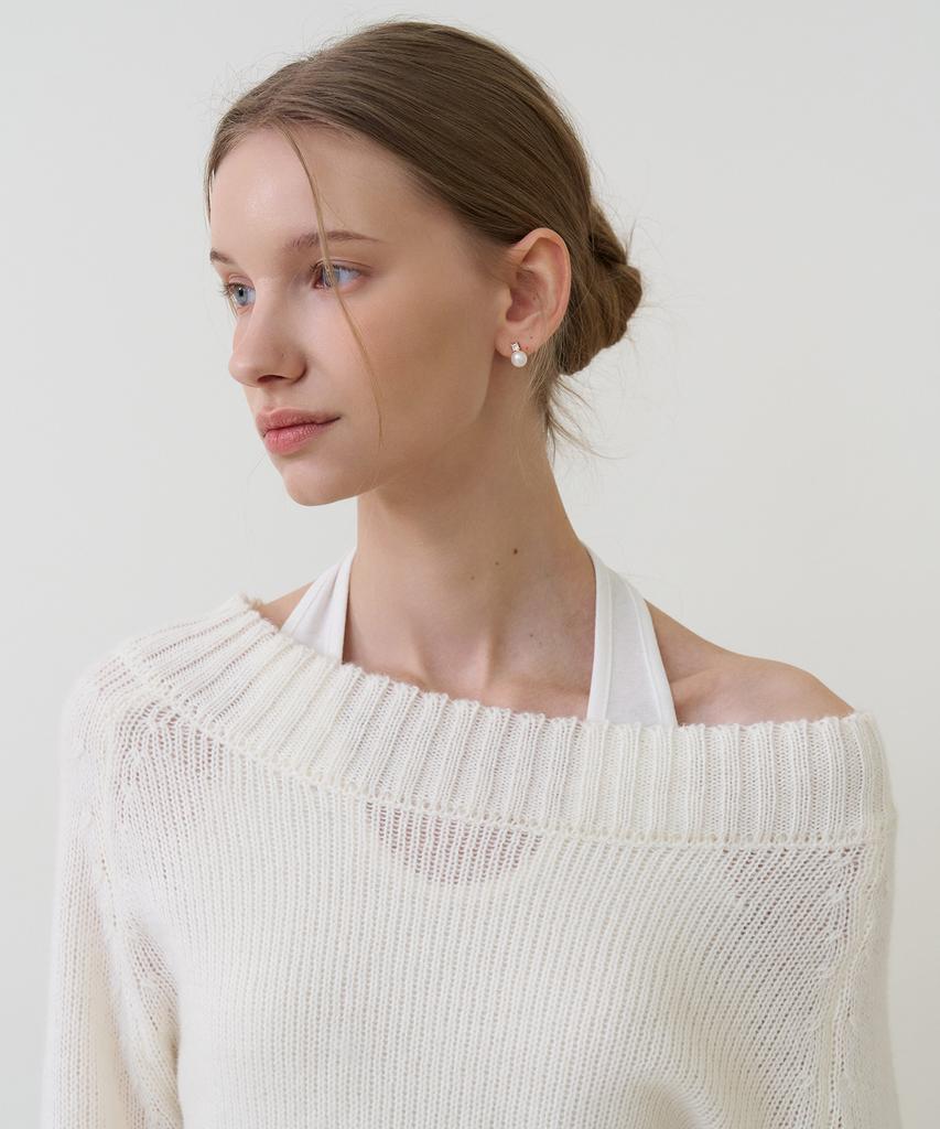 BIBYSEOB Off-Shoulder Pullover Knit Ivory [T61]