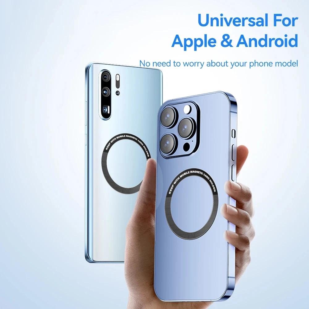 5 шт. Магнитное металлическое кольцо для iPhone 16 15 14 13 12 Pro Max Plus для магнита MagSafe для Samsung Xiaomi Беспроводная зарядная панель
