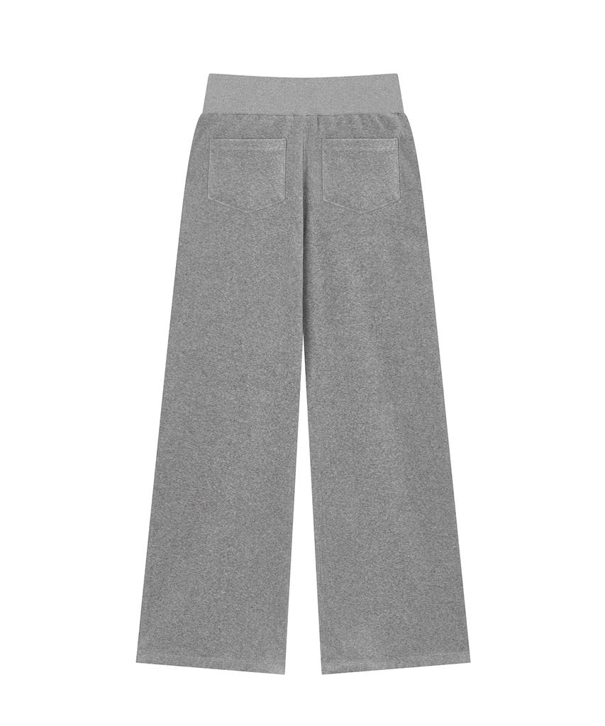 SANDRIC Velvet Track Pants_Melange Gray