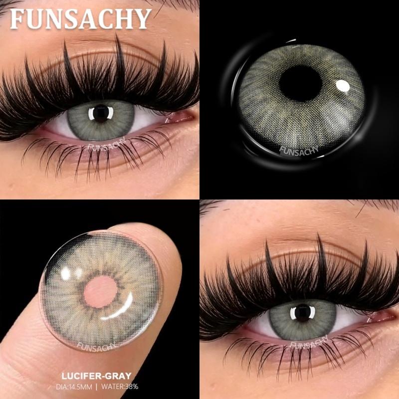 FUNSACHY 1 Pair Color Contact Blue Lenses for Eyes Make Up Lenses Beauty Pupils Cosmetic Colored Lenses Colorcon Green Contacts