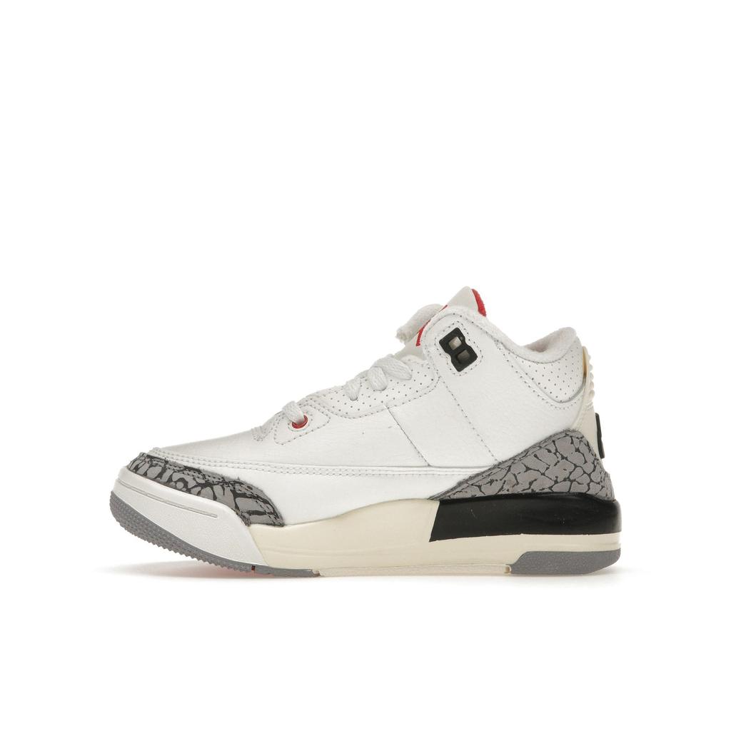 Детские кроссовки Air Jordan 3 Retro PS White Cement Reimagined Summit-White Fire-Red Black DM0966-100