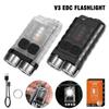 50 Вт V3 EDC светодиодный фонарик портативный мини-брелок фонарь TYPE-C перезаряжаемый карманный фонарик с магнитом УФ-лампа фонарь для кемпинга и рыбалки