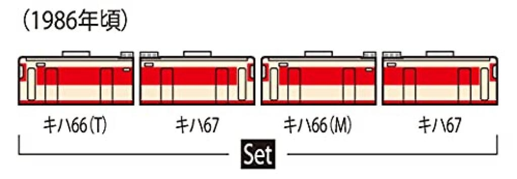 TOMIX N Gauge Kiha Diesel Car Enhanced Cooling Function Set 4 Cars 98417 Железнодорожная модель дизельного вагона 66/67