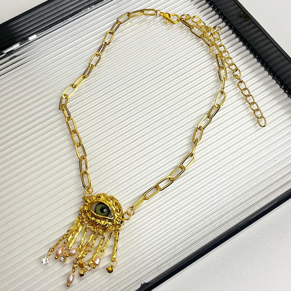 Ожерелье с кисточками «Глаза демона» Винтажное женское ожерелье с подвеской «Глаз дьявола» Подарки для вечеринок