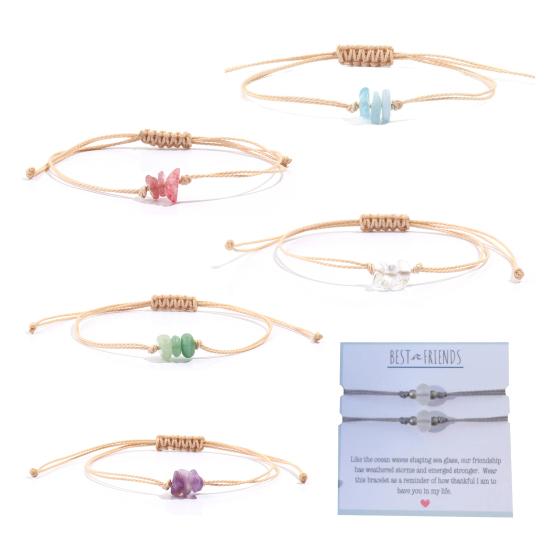 Кристальный плетеный браслет ручной работы, регулируемый браслет из шнура, бохо, лето