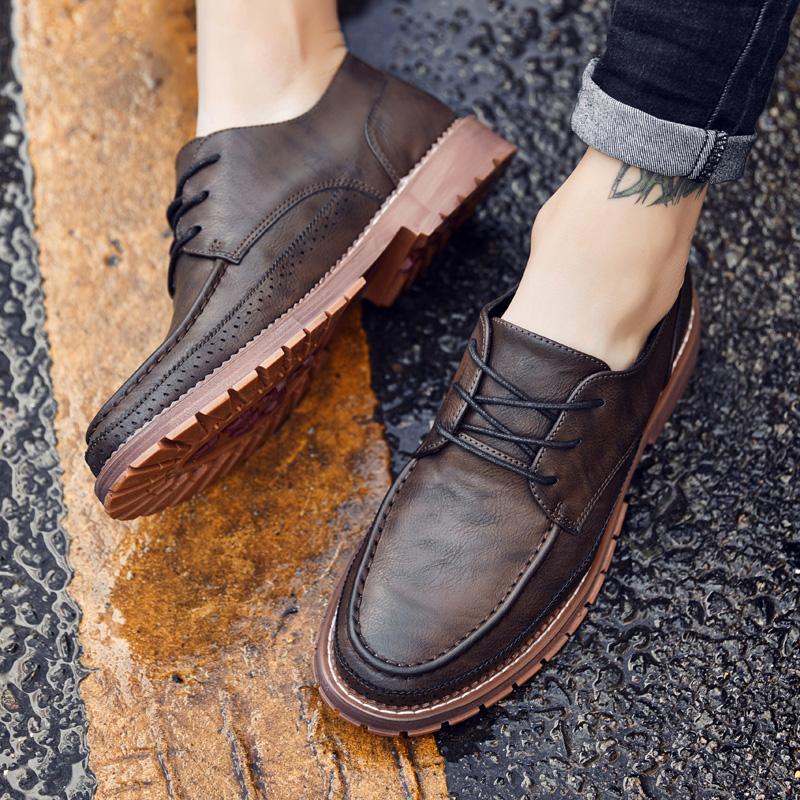 Легкие мужские туфли, дышащие мужские кожаные туфли-оксфорды, повседневная деловая обувь, мужская обувь для отдыха и прогулок ручной работы