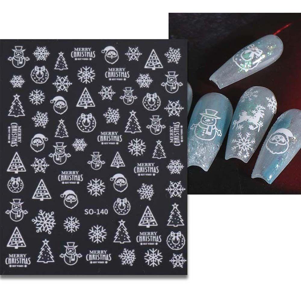 Снежинки Рождественские наклейки для ногтей Санта Клаус Рождественские украшения для ногтей Салон маникюра