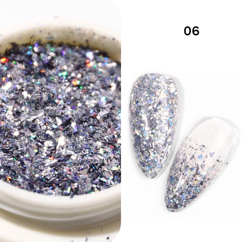 6 Pcs/Set Glitter Flakes Irregular Aluminum Foil Sequins For Nails Chrome Powder Winter Manicure Nail Art Decorations